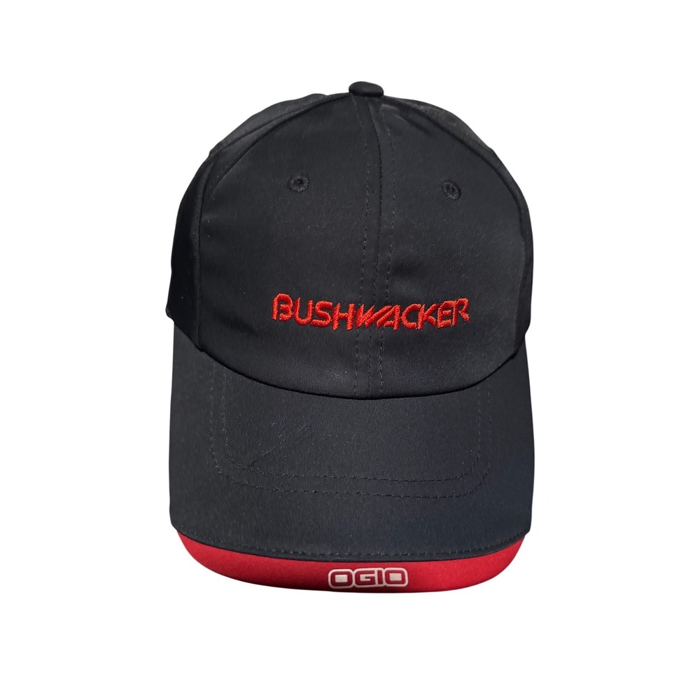 OGIO Bushwacker Embroidered Baseball Cap Mens Black Red Adjustable Hat